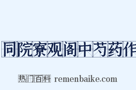 同院寮观阁中芍药作是什么意思的图片